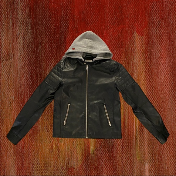H&M Jackets & Coats H M Boys Leather Jacket With Detachable Fleece